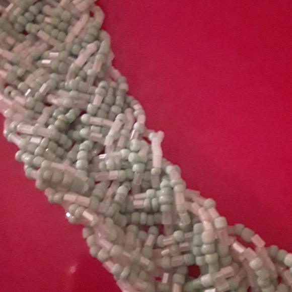 Handcrafted beaded Statement Necklace Turquoise - Picture 3 of 5